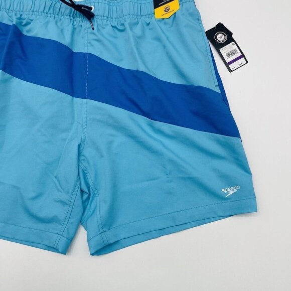 Speedo Mens Size XXL 7.5" Volley Blue Atoll Colorblock Swim Trunks in Blue 2030 - Picture 3 of 9